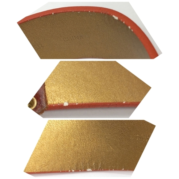 VIA SPIGA Burnt Orange Leather Belt Double Strap Gold Metal Buckles & St… - Picture 7 of 16